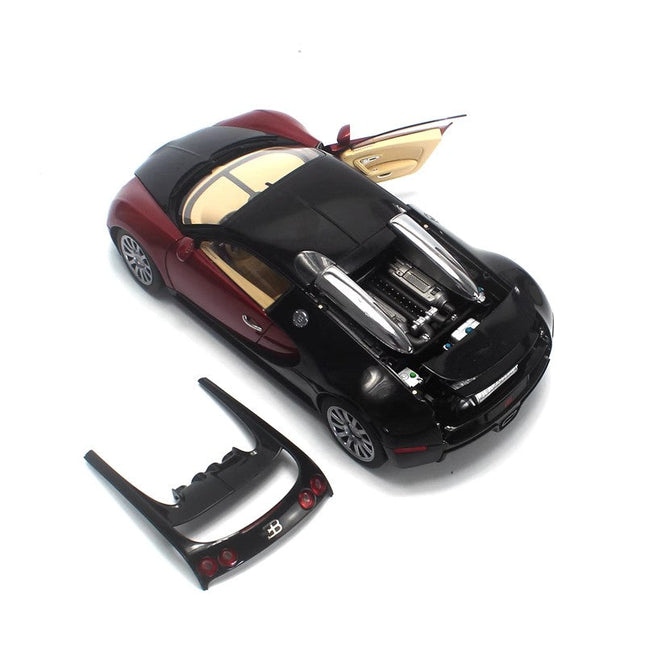 AutoArt Bugatti Veyron EB 16.4 Black Red 1:18 Diecast Model Car - studio product photo of the scale model
