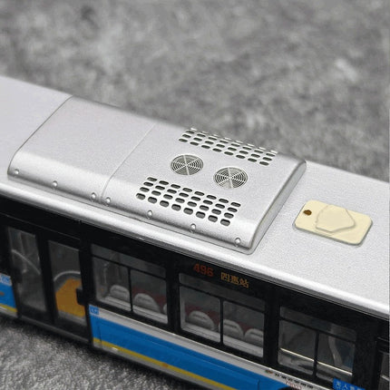 YX Car Model Original Beijing Bus Route 496 1:64 Diecast Model Bus - detailed die-cast style model