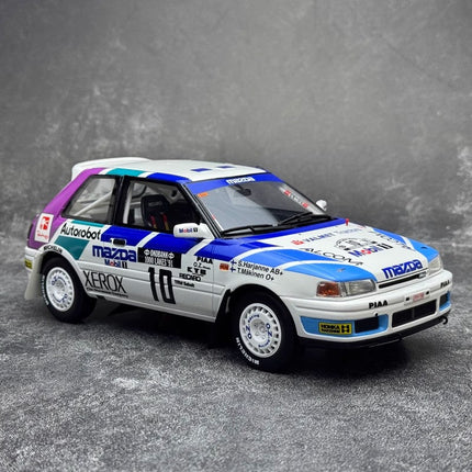 Otto Mazda 323 GTX Group A #10 1991 White 1:18 Resin Model Car - collectible scale model car