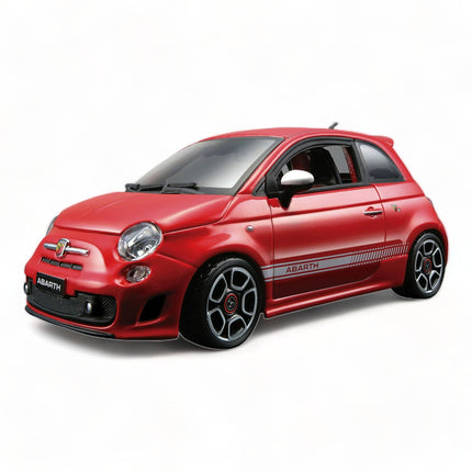 Bburago 1/18 Abarth 500 Diecast Model Car Red - studio product photo of the scale model