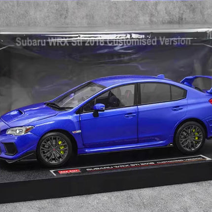 Sun Star Subaru WRX STI 2018 Blue 5555 1:18 Diecast Model Car - detailed model car replica