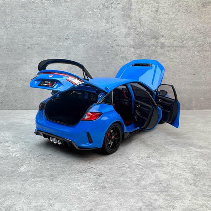 Paudi Honda Civic FL5 Blue 1:18 Diecast Model Car - scale model for display