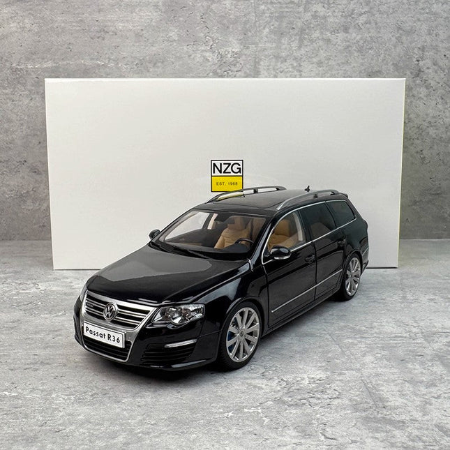 NZG Volkswagen Passat R36 Black 1:18 Diecast Model Car - studio product photo of the scale model