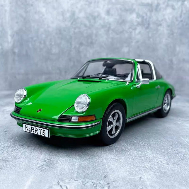 Schuco Porsche 911 S Coupe Green 1:18 Diecast Model Car - detailed collector display model