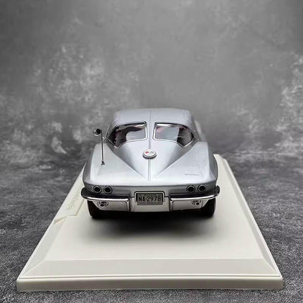 Norev Chevrolet Corvette Sting Ray 1963 Silver 1:18 Diecast Model Car - scale model for display