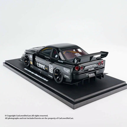GT Spirit Nissan Skyline GT-R R34 LB-Works Black 1:18 Diecast Model Car - collectible scale model car