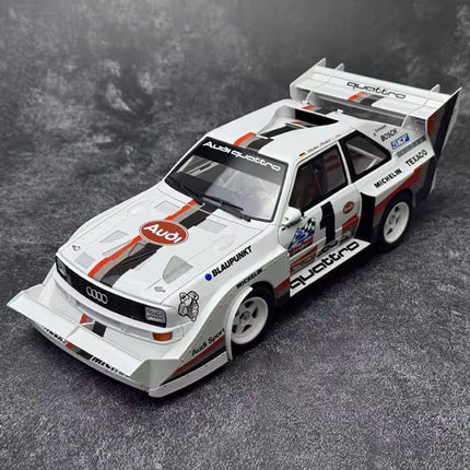 AutoArt 1986 Audi Quattro S1 Rally Monte Carlo 1:18 Diecast Model Car - studio product photo of the scale model