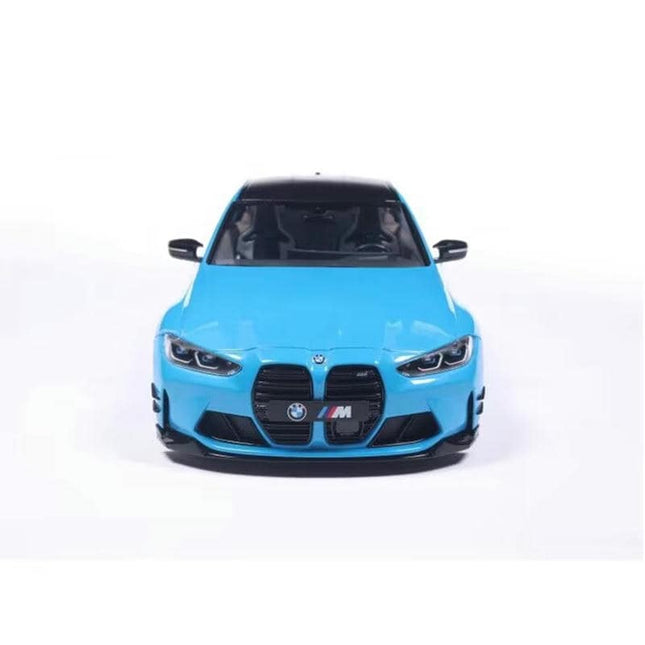 Solido BMW M3 Performance Parts 2024 Daytona Beach Blue 1:18 Diecast Model Car - studio product photo of the scale model