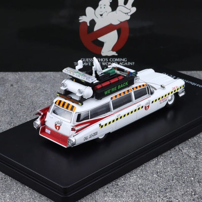 YS Yongsheng Ghostbusters II ECTO White 1:64 Diecast Model Car - studio product photo of the scale model