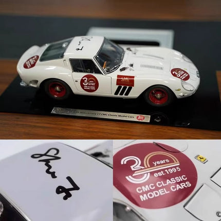 CMC Ferrari 250 GTO 30th Anniversary Signature Edition White M-288 1:18 Diecast Model Car - collector display piece