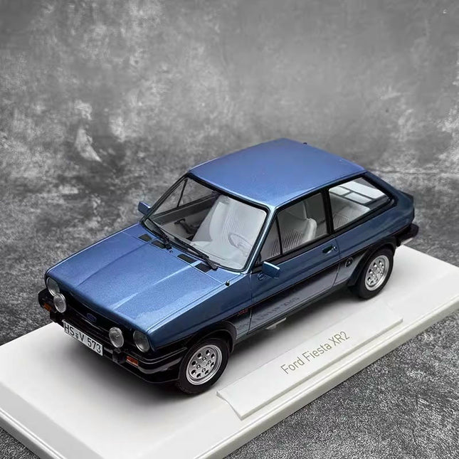 Norev Ford Fiesta XR2 1981 Blue Sealed Body 1:18 Diecast Model Car - studio product photo of the scale model