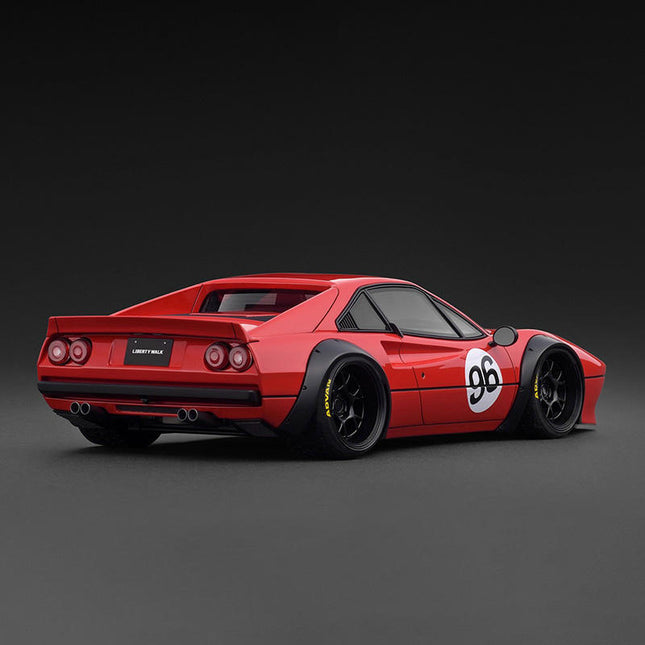 Ignition Model LB-WORKS 308 Red 1:18 Resin Model Car - studio product photo of the scale model
