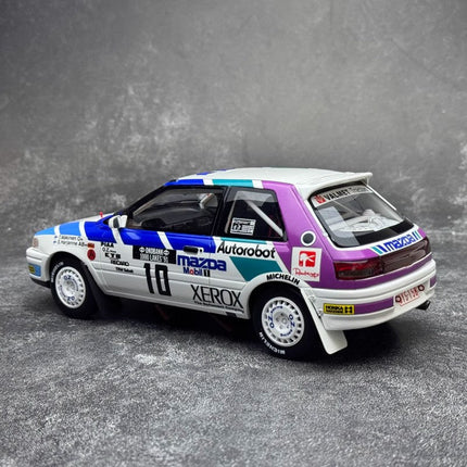 Otto Mazda 323 GTX Group A #10 1991 White 1:18 Resin Model Car - premium collector scale model