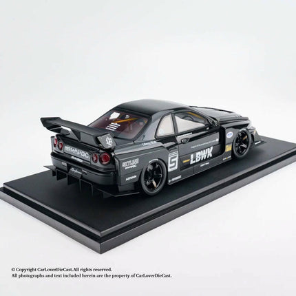 GT Spirit Nissan Skyline GT-R R34 LB-Works Black 1:18 Diecast Model Car - fine detailed model replica