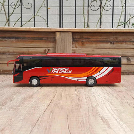 OEM Higer V12 Bus Red 1:42 Diecast Model Bus - studio product photo of the scale model