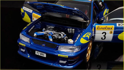 AutoArt Subaru WRC Rally Blue #3 1:18 Diecast Model Car - detailed collector display model