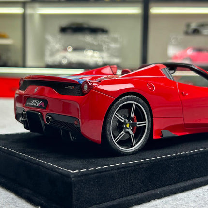 HH Model Ferrari 458 Speciale Aperta Metallic Red 1:18 Resin Model Car - collector edition scale model