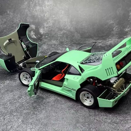 YX Car Model Ferrari F40 Green 1:18 Diecast Model Car - detailed die-cast style model