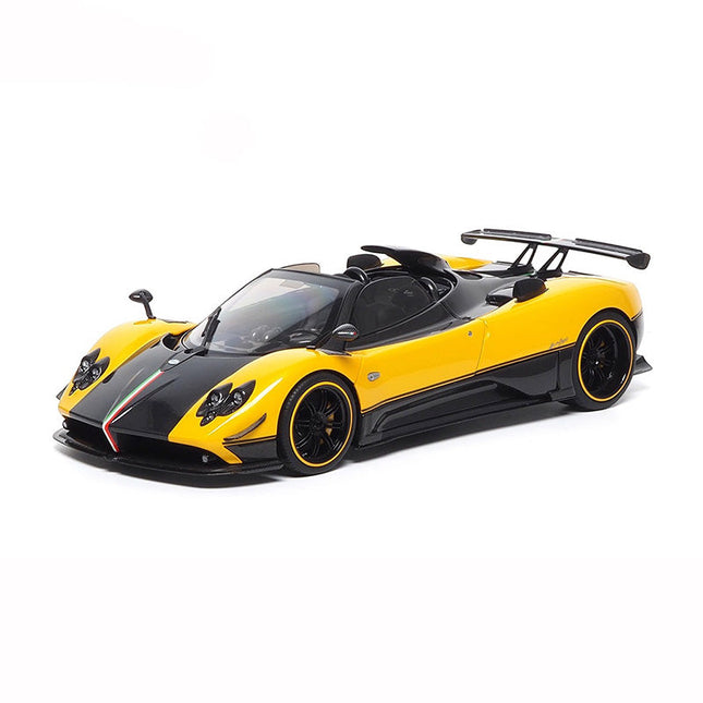 Almost Real Pagani Zonda Cinque Convertible Yellow 1:18 Diecast Model Car - detailed collector display model