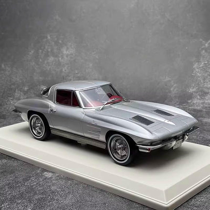 Norev Chevrolet Corvette Sting Ray 1963 Silver 1:18 Diecast Model Car - collector edition scale model