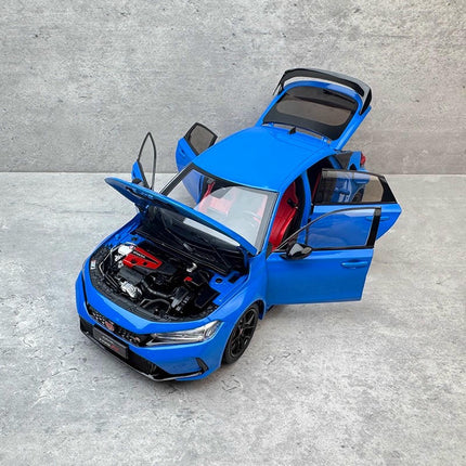 Paudi Honda Civic FL5 Blue 1:18 Diecast Model Car - fine detailed model replica