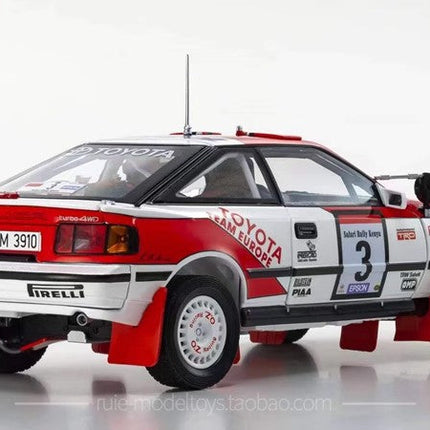 Kyosho Toyota Celica GT-Four ST185 Rally 1990 Safari 1:18 Diecast Model Car - studio product photo of the scale model