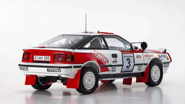 Kyosho Toyota Celica GT-Four ST185 Rally 1990 Safari 1:18 Diecast Model Car - studio product photo of the scale model