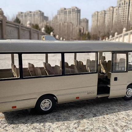 Original Toyota Coaster Bus Light Champagne 1:24 Diecast Model Bus - detailed die-cast style model