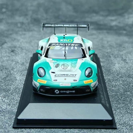 KILOworks Porsche 911 GT3R Force Racing 1:43 Diecast Model Car - studio product photo of the scale model