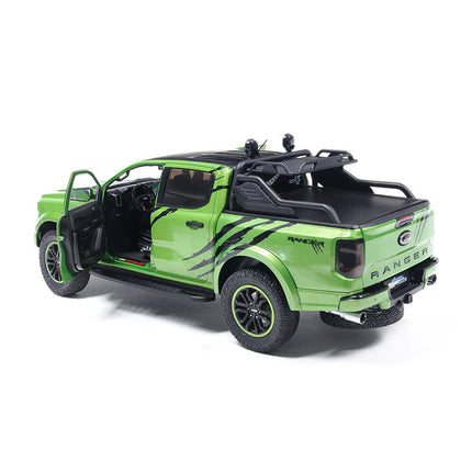 Solido Ford Ranger Raptor 2024 Metallic Green Pickup 1:18 Diecast Model Pickup - collectible scale model car