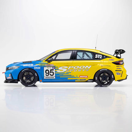Kyosho Honda Civic Type R FL5 Spoon Edition Yellow Blue 1:18 Resin Model Car - premium collector scale model