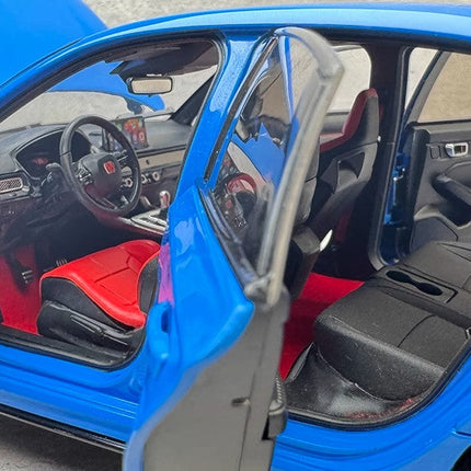 Paudi Honda Civic FL5 Blue 1:18 Diecast Model Car - showroom-quality model replica