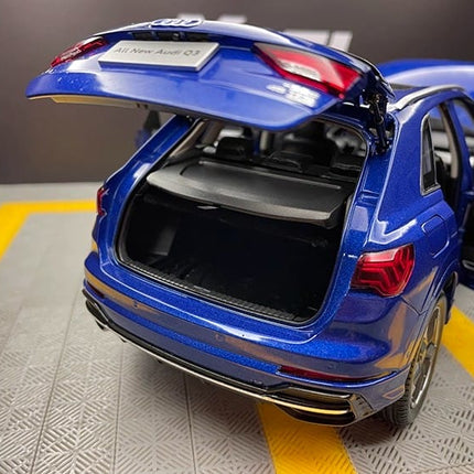 YX Car Model Audi Q3 2019 Blue Openable 1:18 Diecast Model Car - scale replica for enthusiasts