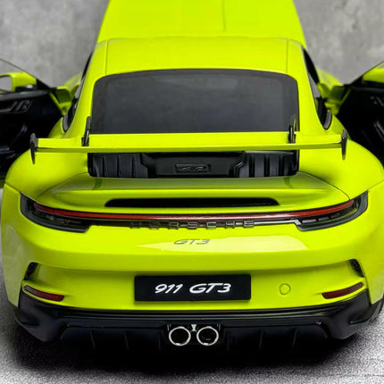 Norev Porsche 911 GT3 2021 1:18 Diecast Model Car - studio product photo of the scale model