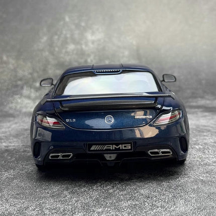 Minichamps Mercedes-Benz SLS AMG Roadster Metallic Blue 1:18 Diecast Model Car - showroom-quality model replica