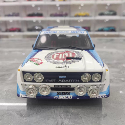 Kyosho Fiat 131 No. 5 Rally Livery 1:18 Diecast Model Car - studio product photo of the scale model