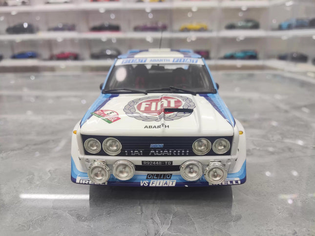 Kyosho Fiat 131 No. 5 Rally Livery 1:18 Diecast Model Car - studio product photo of the scale model