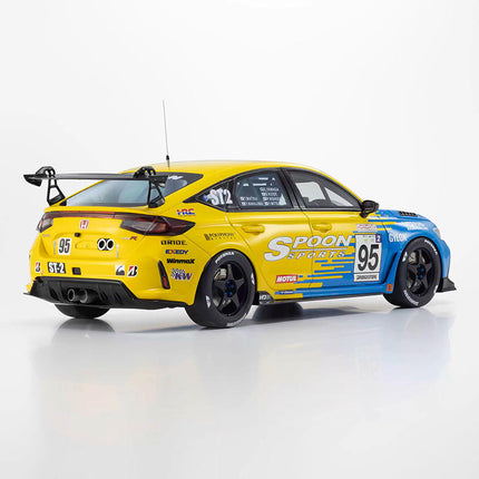 Kyosho Honda Civic Type R FL5 Spoon Edition Yellow Blue 1:18 Resin Model Car - scale model for display