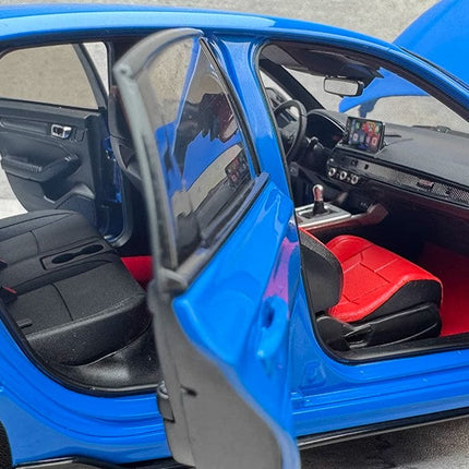 Paudi Honda Civic FL5 Blue 1:18 Diecast Model Car - scale model collectible piece