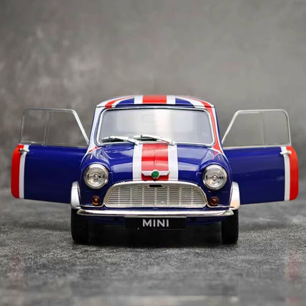 Tiny Mini Cooper Morris 1300 Union Jack 1:18 Diecast Model Car - showroom-quality model replica
