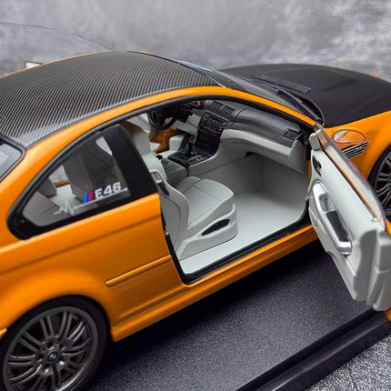 Solido BMW E46 M3 Coupe Works Orange 2000 1:18 Diecast Model Car - collector edition scale model