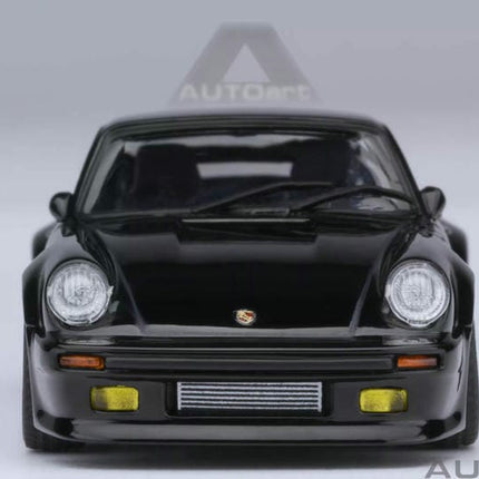 AutoArt Porsche 911 (930) Turbo Blackbird Wangan Midnight Edition 1:64 Diecast Model Car - studio product photo of the scale 