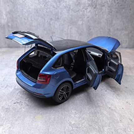 SAIC Volkswagen Skoda Rapid Blue 1:18 Diecast Model Car - showroom-quality model replica