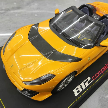 BBR Ferrari 812 Competizione Leclerc Yellow 1:18 Resin Model Car - fine detailed model replica