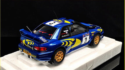 AutoArt Subaru WRC Rally Blue #3 1:18 Diecast Model Car - detailed collectible replica