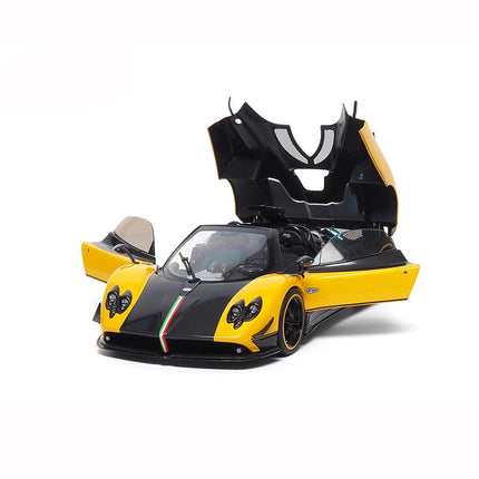 Almost Real Pagani Zonda Cinque Convertible Yellow 1:18 Diecast Model Car - scale model for display