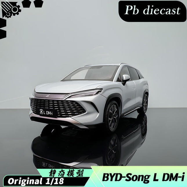 Original Model BYD Song L DM-i 2025 Ice Amber Blue 1:18 Diecast Model Car - detailed collector display model
