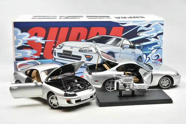 Whelart Toyota Supra A80 Full Opening 1:18 Diecast Model Car - studio product photo of the scale model
