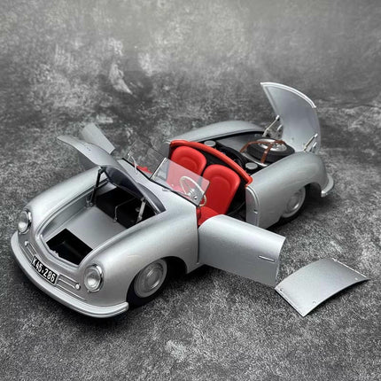 AutoArt Porsche 356 No.1 1948 Silver 1:18 Diecast Model Car - detailed die-cast style model