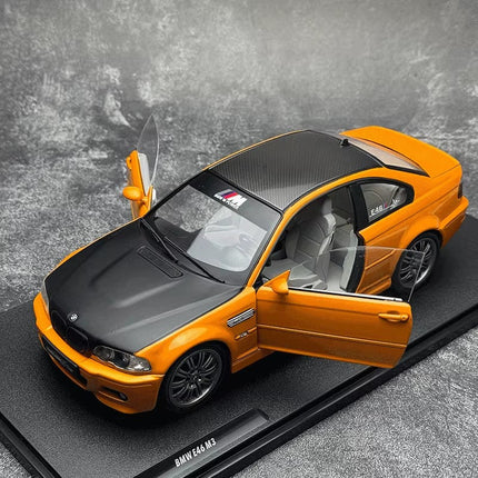 Solido BMW E46 M3 Coupe Works Orange 2000 1:18 Diecast Model Car - showroom-quality model replica